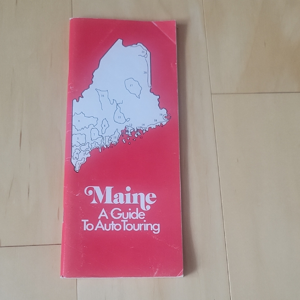 Maine A Guide to Auto Touring Vintage Road Map-1980